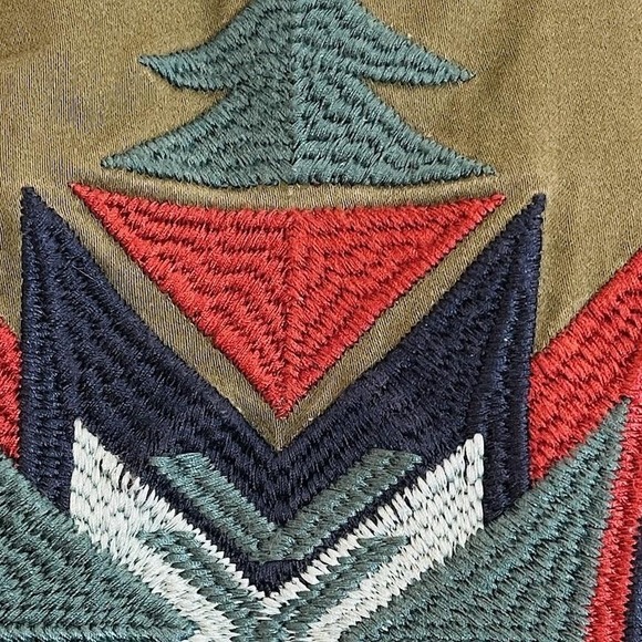 Natural Reflections Jacket Womens Small Utility Embroidered Aztec Boho Casual - Picture 8 of 10